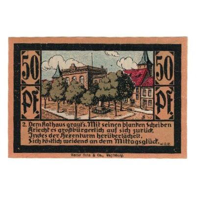 Banknote, Germany, Calbe a.d. Saale Stadt, 50 Pfennig, Arbres, undated (1921)