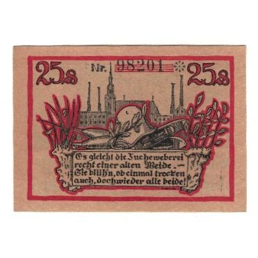 Geldschein, Deutschland, Forst i.L. Stadt, 25 Pfennig, valeur faciale, 1920