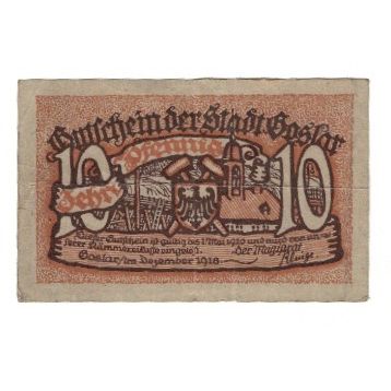 Banknote, Germany, Goslar Stadt, 10 Pfennig, N.D, 1920, 1920-05-01, VF(30-35)