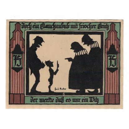 Banknote, Germany, Glauchau Stadt, 75 Pfennig, personnage 1, 1921, 1921-05-01