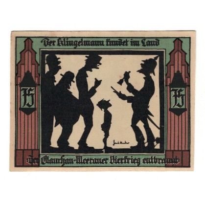 Banknote, Germany, Glauchau Stadt, 75 Pfennig, personnage 3, 1921, 1921-05-01
