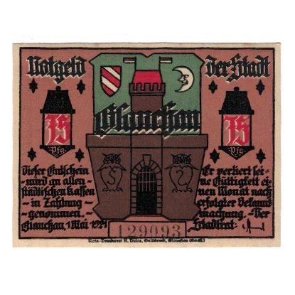 Banknote, Germany, Glauchau Stadt, 75 Pfennig, personnage 4, 1921, 1921-05-01
