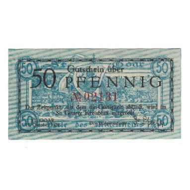 Banknote, Germany, St. Goar Stadt, 50 Pfennig, valeur faciale, 1920, 1920-10-15