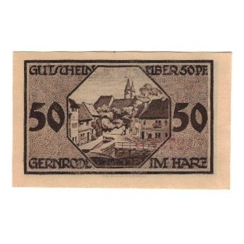 Banknote, Germany, Gernrode a.H. Stadt, 50 Pfennig, Ville, 1921, 1921-05-09