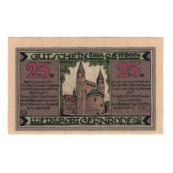 Banknote, Germany, Gernrode a.H. Stadt, 25 Pfennig, Batiment, 1921, 1921-05-09