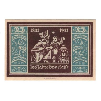 Banknote, Germany, Glatz Städtische Sparkasse, 25 Pfennig, personnage 2, 1921