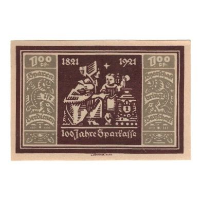 Billet, Allemagne, Glatz Städtische Sparkasse, 100 Pfennig, personnage 1, 1921