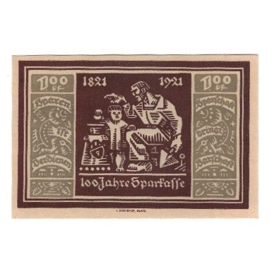 Banknote, Germany, Glatz Städtische Sparkasse, 100 Pfennig, personnage 2, 1921