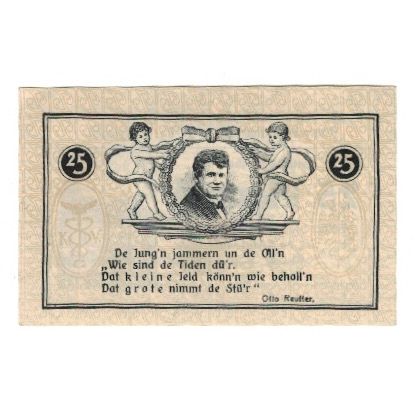 Banknote, Germany, Gardelegen Kaufmännischer Verein, 25 Pfennig, portrait