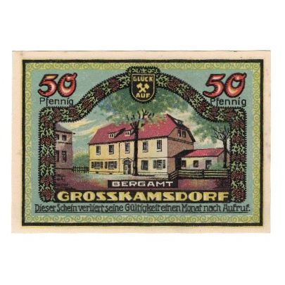 Banconote, Germania, Ziegenrück Kreis, 50 Pfennig, Maison, 1921, 1921-07-30