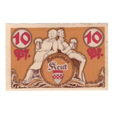 Banconote, Germania, Hamm Stadt, 10 Pfennig, personnage 1, 1921, 1921-10-01