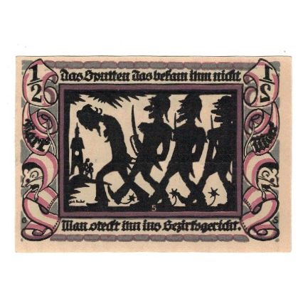 Banknote, Germany, Glauchau Stadt, 1/2 Mark, personnage, 1921, 1921-05-01
