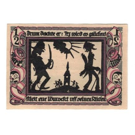 Banknote, Germany, Glauchau Stadt, 1/2 Mark, personnage 1, 1921, 1921-05-01
