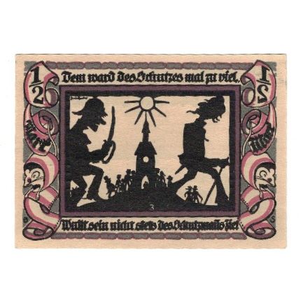 Banknote, Germany, Glauchau Stadt, 1/2 Mark, personnage 3, 1921, 1921-05-01