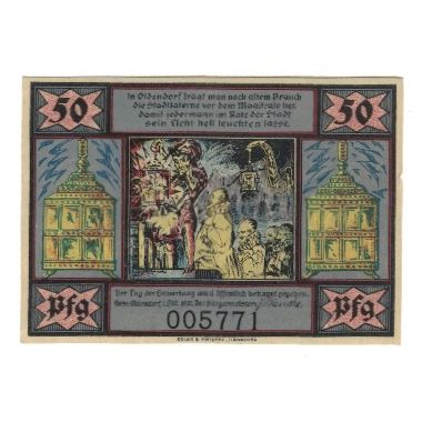 Banknote, Germany, Hessisch Oldendorf Stadt, 50 Pfennig, personnage, 1921