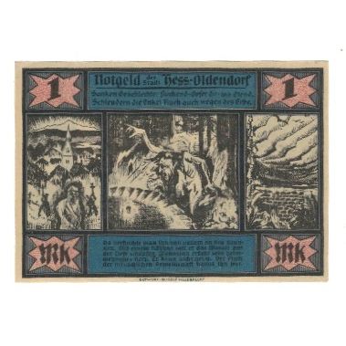 Banknote, Germany, Hessisch Oldendorf Stadt, 1 Mark, paysage, 1921, 1921-10-01