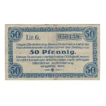 Banknote, Germany, Hannover Handelskammer, 50 Pfennig, Texte, 1917, 1917-10-01