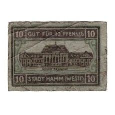 Banknote, Germany, Hamm Stadt, 10 Pfennig, Batiment, 1920, 1920-05-18