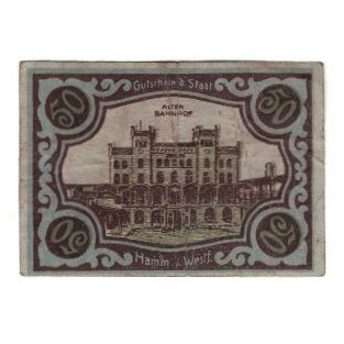 Banknote, Germany, Hamm Stadt, 50 Pfennig, Batiment, 1920, 1920-05-18