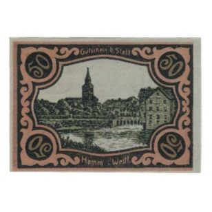 Banknote, Germany, Hamm Stadt, 50 Pfennig, paysage, 1920, 1920-05-18, AU(55-58)