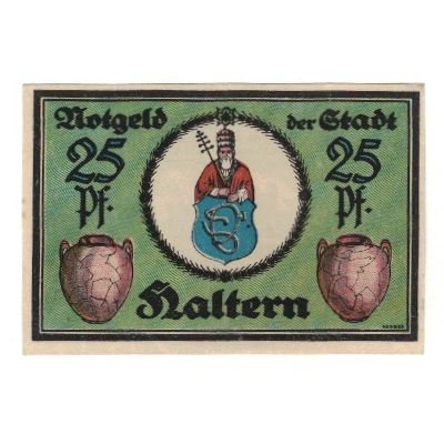 Banknote, Germany, Haltern Stadt, 25 Pfennig, personnage, 1921, 1921-06-01