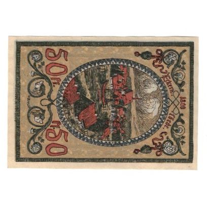 Banknote, Germany, Eckernforde Verwaltungsrat der Ykernburg, 50 Pfennig