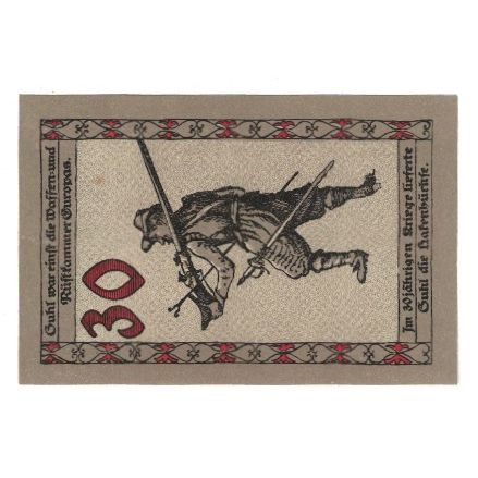 Billet, Allemagne, Suhl Stadt, 30 Pfennig, personnage 2, 1922, SUP, Mehl:1303.1