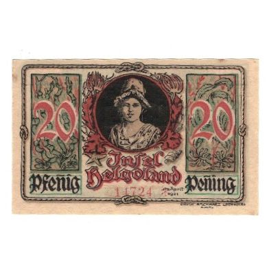 Banknote, Germany, Helgoland Spar & Leihkasse der Landgemeinde, 20 Pfennig