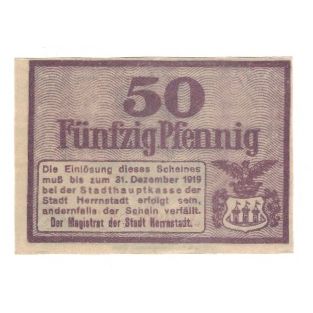 Banconote, Germania, Herrnstadt Stadt, 50 Pfennig, Texte, 1919, 1919-12-31