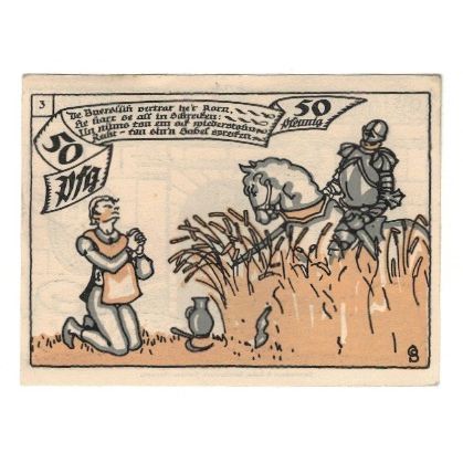 Geldschein, Deutschland, Herne Stadt, 50 Pfennig, personnage 2, 1921