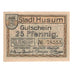 Billet, Allemagne, Husum Stadt, 25 Pfennig, personnage, undated (1920), SUP