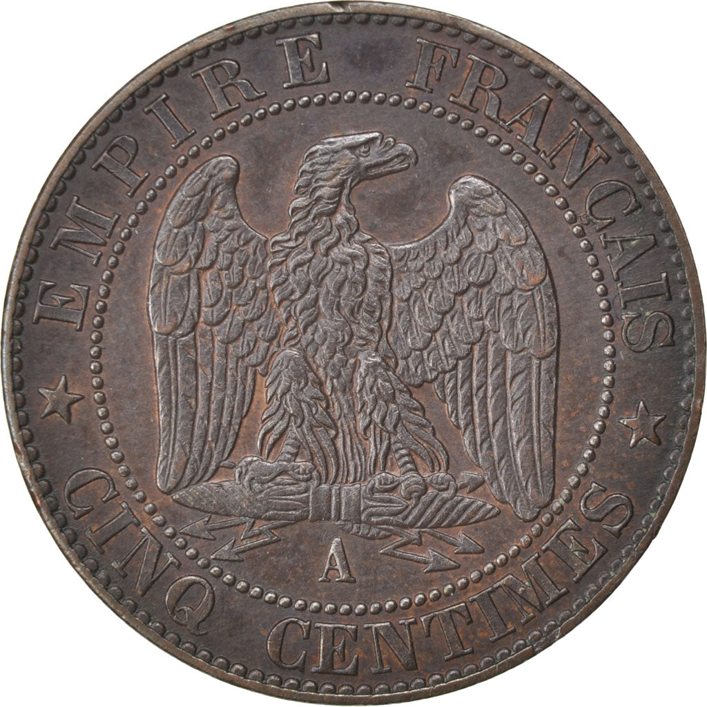 France, Napoléon III, 5 Centimes, Napoléon III, 1854, Paris, Bronze, SPL