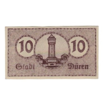 Billet, Allemagne, Duren Stadt, 10 Pfennig, valeur faciale, 1920, 1920-01-01