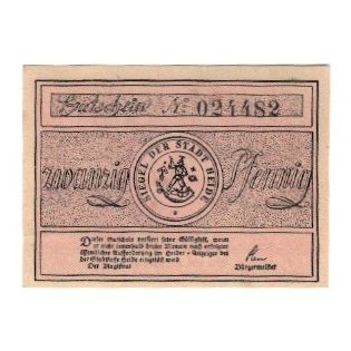 Banknote, Germany, Heide Stadt, 20 Pfennig, portrait, undated (1921), AU(55-58)