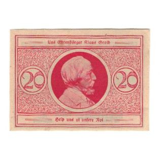 Banknote, Germany, Heide Stadt, 20 Pfennig, portrait, undated (1921), AU(55-58)