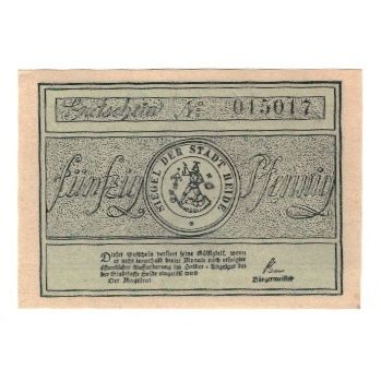 Banknote, Germany, Heide Stadt, 50 Pfennig, portrait, undated (1921), AU(55-58)