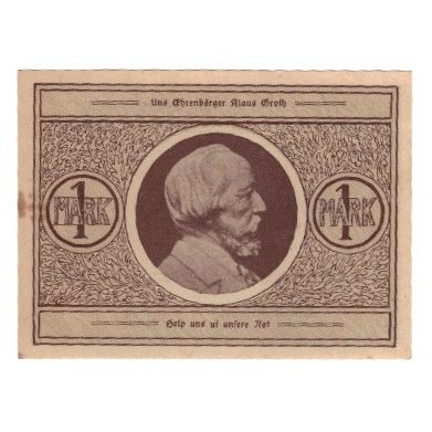 Geldschein, Deutschland, Heide Stadt, 1 Mark, portrait, undated (1921), VZ