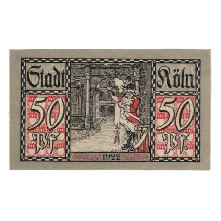Geldschein, Deutschland, Köln Stadt, 50 Pfennig, personnage 1, 1922