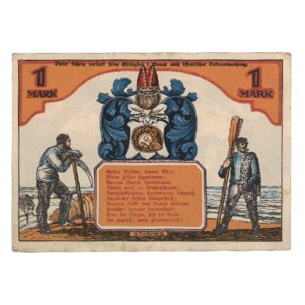 Banknote, Germany, Köslin Stadt, 1 Mark, Batiment, 1921, AU(55-58), Mehl:735.1