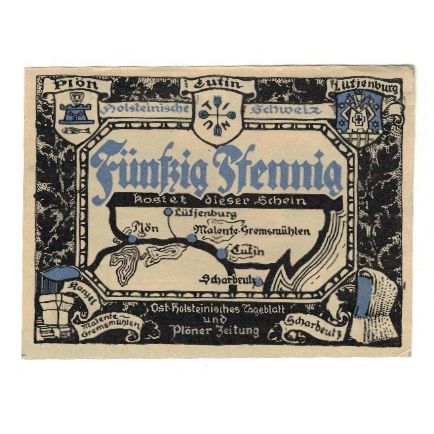 Banknote, Germany, Plön Ost-Holsteinisches Tageblatt und Plöner Zeitung, 50