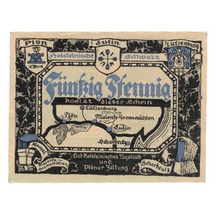Banknote, Germany, Plön Ost-Holsteinisches Tageblatt und Plöner Zeitung, 50