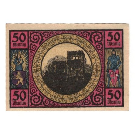Banknote, Germany, Lobeda Stadt, 50 Pfennig, personnage 1, 1921, AU(55-58)