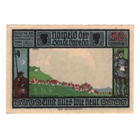 Banknote, Germany, Lobeda Stadt, 50 Pfennig, personnage 2, 1921, AU(55-58)