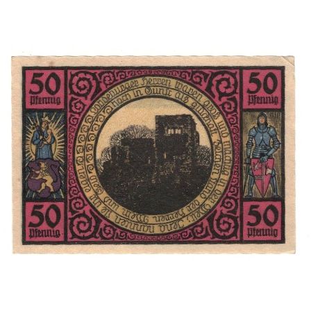 Banknote, Germany, Lobeda Stadt, 50 Pfennig, personnage 2, 1921, AU(55-58)