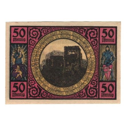 Banknote, Germany, Lobeda Stadt, 50 Pfennig, personnage 3, 1921, AU(55-58)