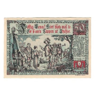 Biljet, Duitsland, Itzehoe Stadt, 50 Pfennig, personnage, 1920, 1920-08-02, SUP