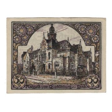 Banknote, Germany, Quedlinburg-Land Kreis, 50 Pfennig, Batiment, 1923