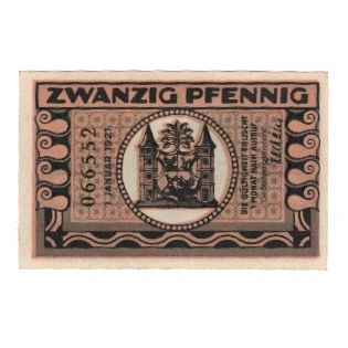 Banknote, Germany, Ilmenau Stadt, 20 Pfennig, personnage, 1921, 1921-01-01