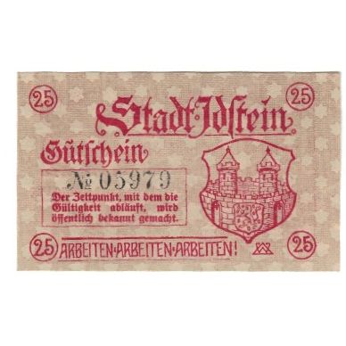 Banknote, Germany, Idstein Stadt, 25 Pfennig, valeur faciale, undated (1920)