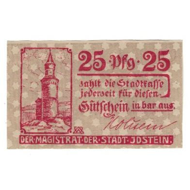 Banknote, Germany, Idstein Stadt, 25 Pfennig, valeur faciale, undated (1920)